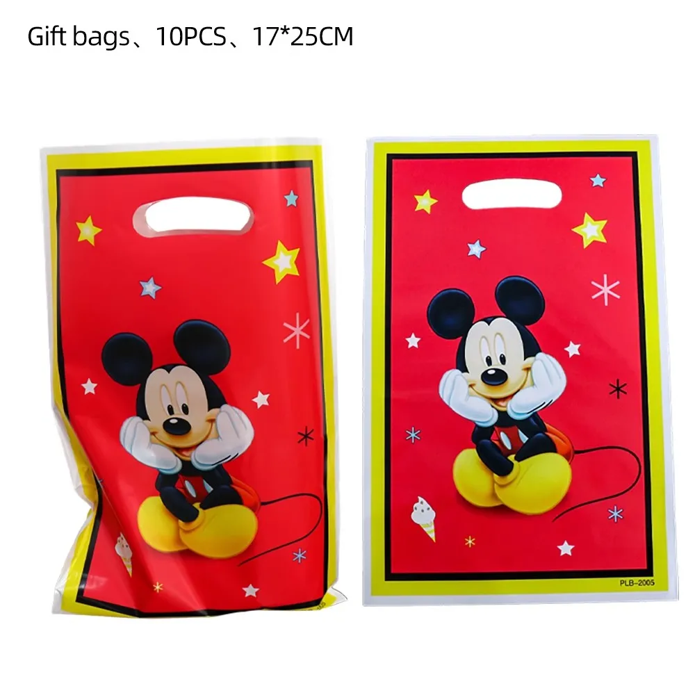 10pcs/lot Kids Boys Favors Mickey Mouse Theme Happy Birthday Party Gifts Surprise Candy Bags Decorations Loot Bags