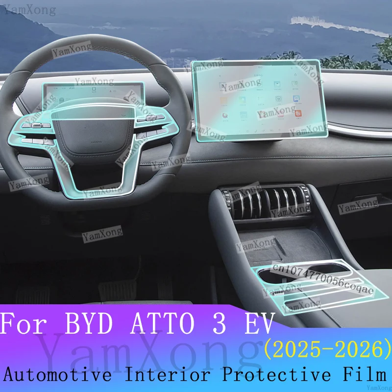 For BYD ATTO 3 EV EVO interior Kit Protection Film Navigation Dashboard screen Sticker Center Panel scratch TPU Transparent Film