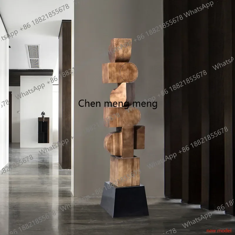 N138  Wood carving ornaments floor installation hotel lobby sales department decoration creative sculpture artwork