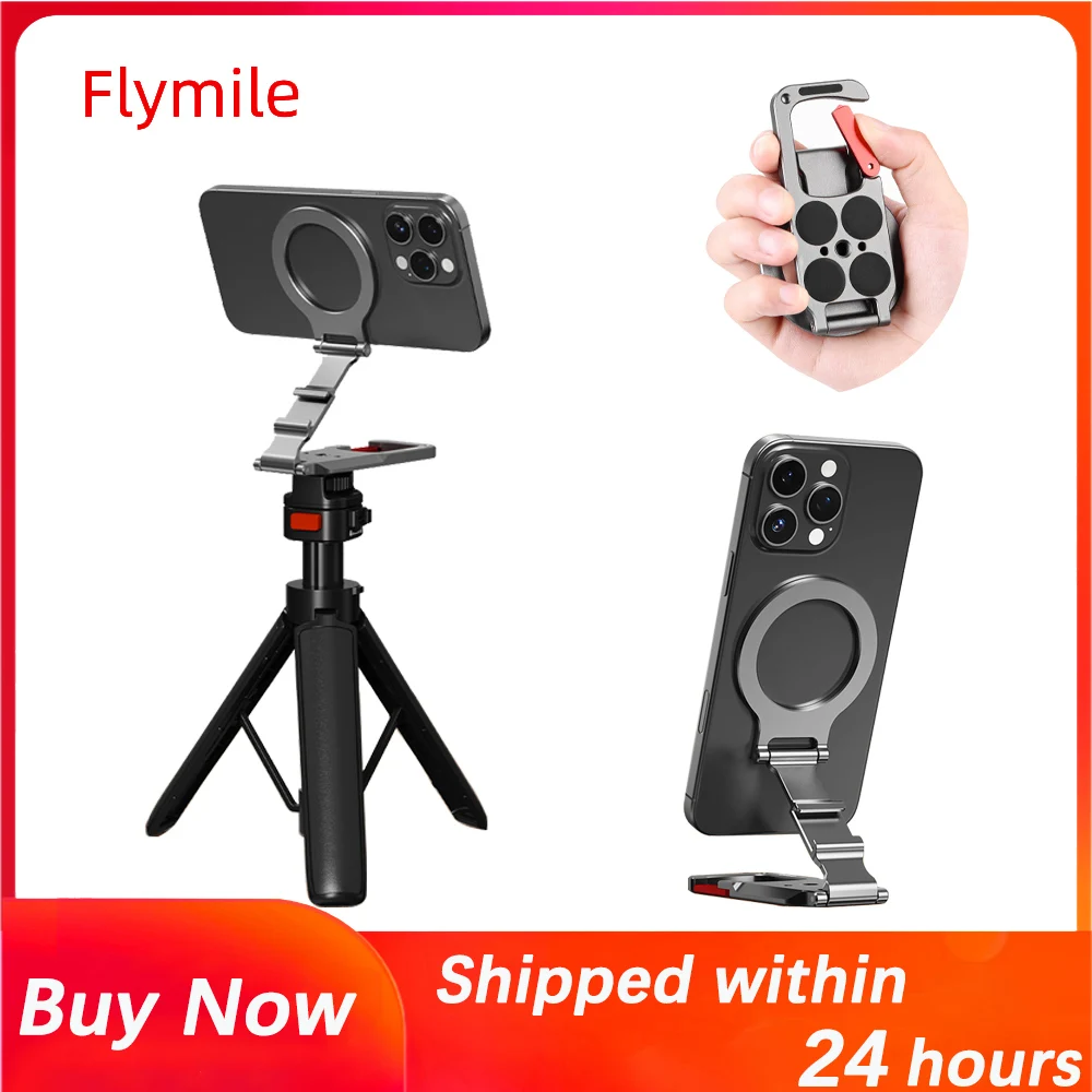 

Flymile Magnetic Mount for iPhone 17 16 15 14 13/Pro/Max,Phone Holder With Carabiner Suitbale For Travel,for Magsafe Accessories