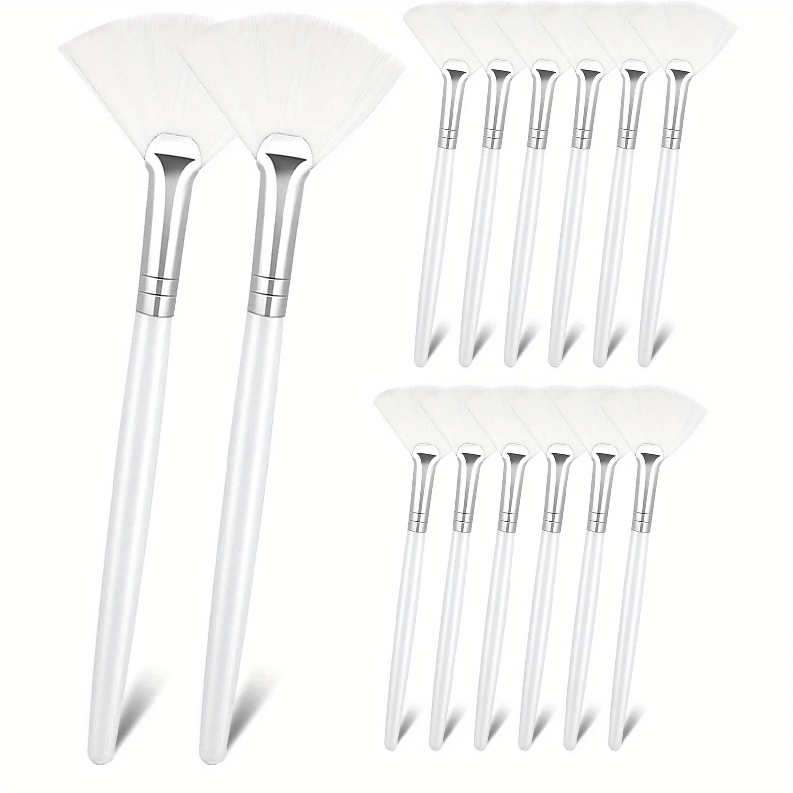 Fan-Shaped Facial Mask Brush, Available in 3 Colors: Pink, White, Brown. DIY Facial Mask Application Tool for Home Beauty and Skincare