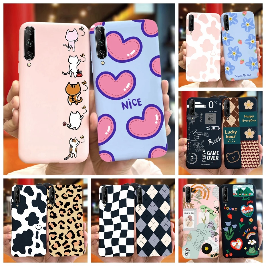 For Huawei Y9s Case Lovey Pattern Macaroon Silicone Soft TPU Back Cover For Huawei Y9S Y 9s SKT-L21 STK-LX3 STK-L22 Phone Cases