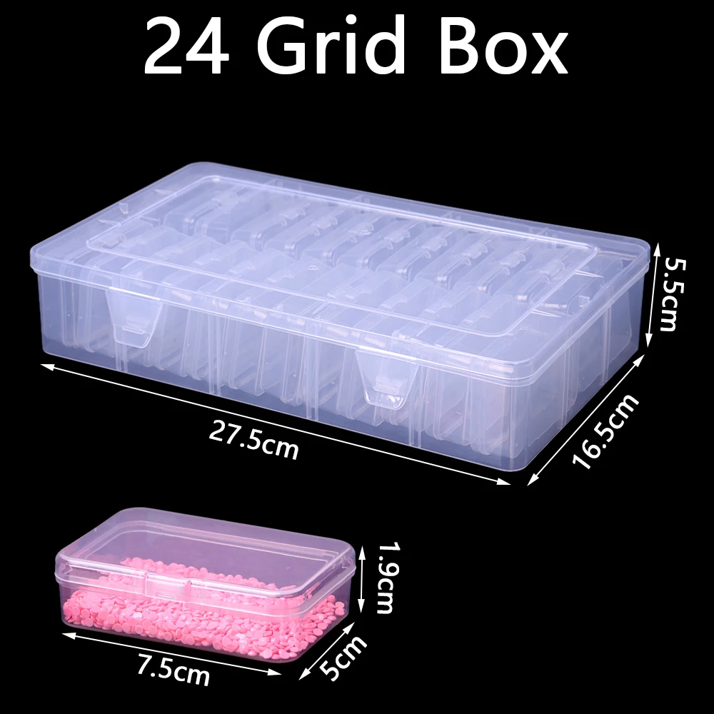 10/14/24/19/30 Bottles Diamond Painting Box Diamond Embroidery Accessories Diamond Mosaic Carry Case Container Storage Box Tools