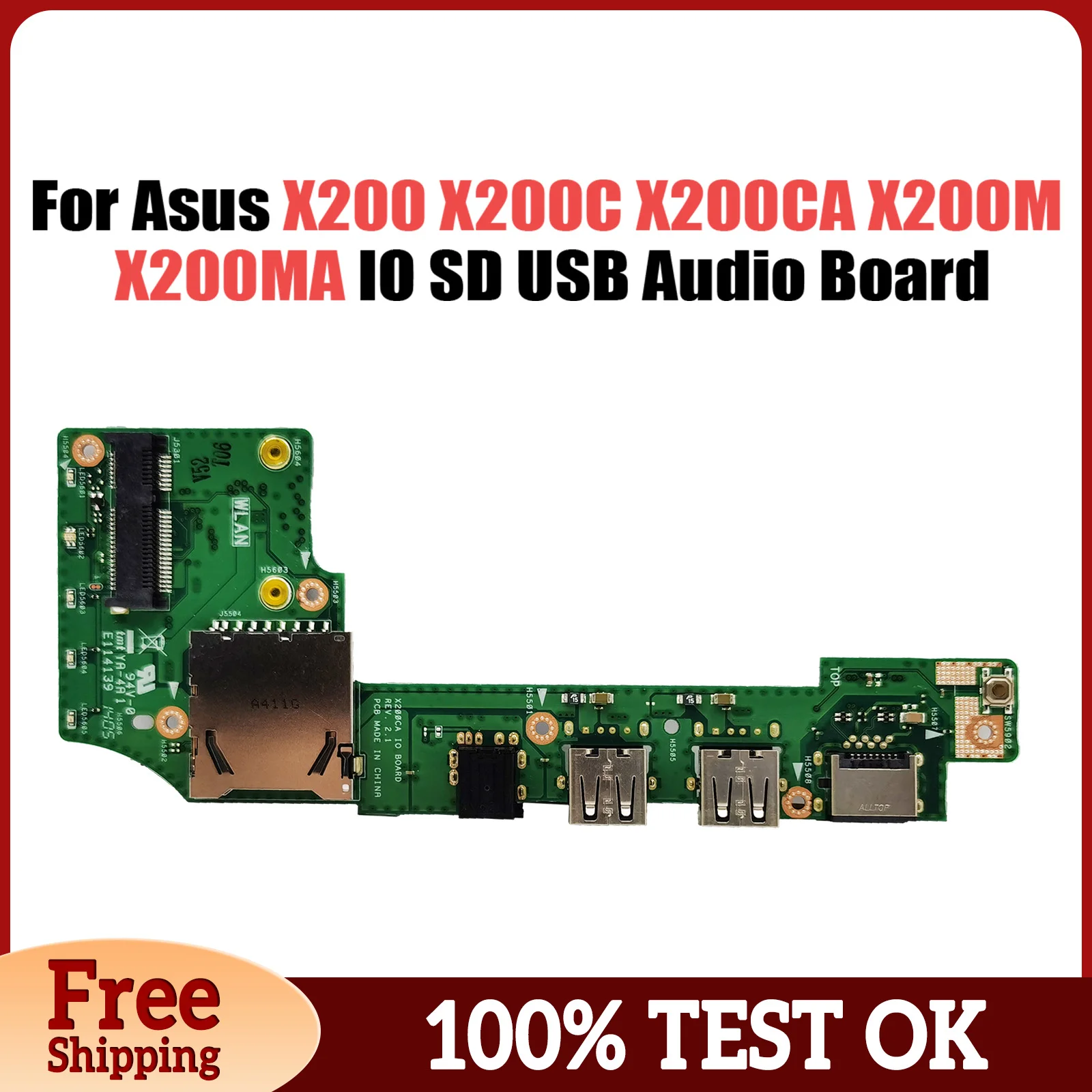 For ASUS X200 X200C X200CA X200M X200MA IO SD USB Audio Board IO_BOARD 60NB04U0-101020