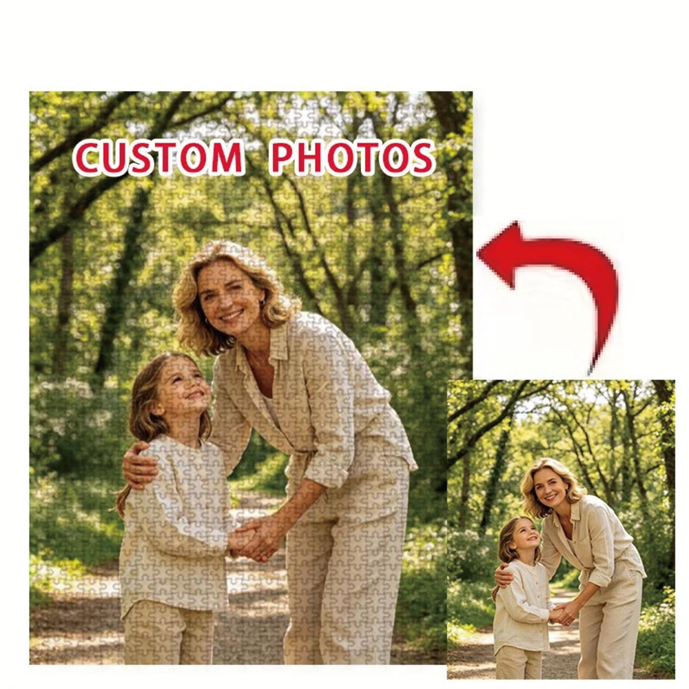 35/300/500/1001pcs Personalized Custom Photo Puzzle Family Photos Customize Your Puzzle To Create An One-Of-A-Kind Present.