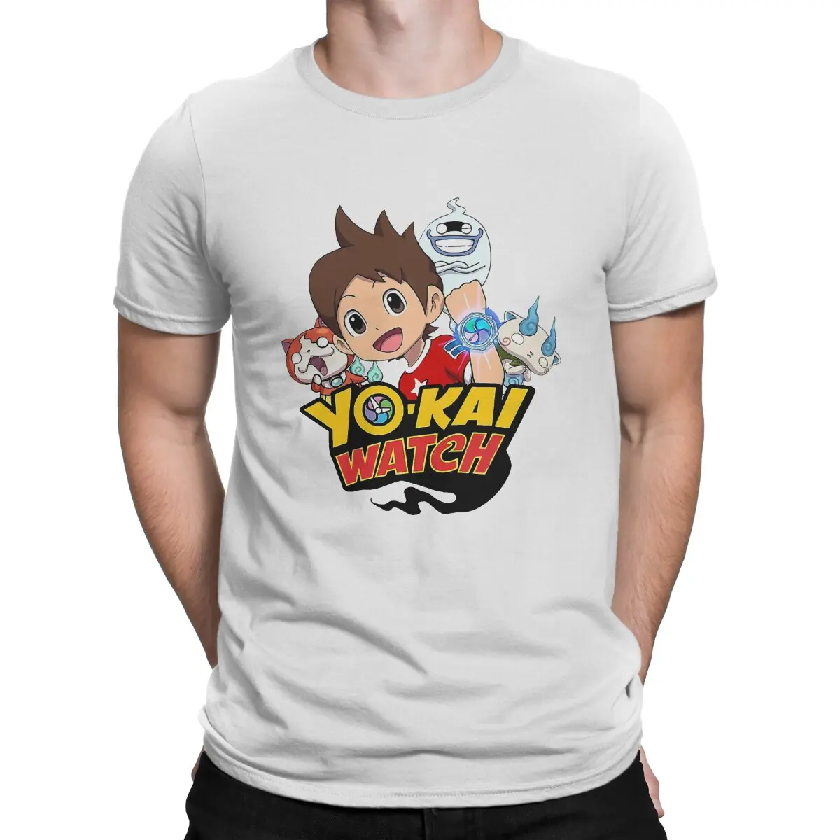 Yokai Watch Newest TShirt for Men The Watch Round Neck Pure Cotton T Shirt Distinctive Birthday Gifts OutdoorWear