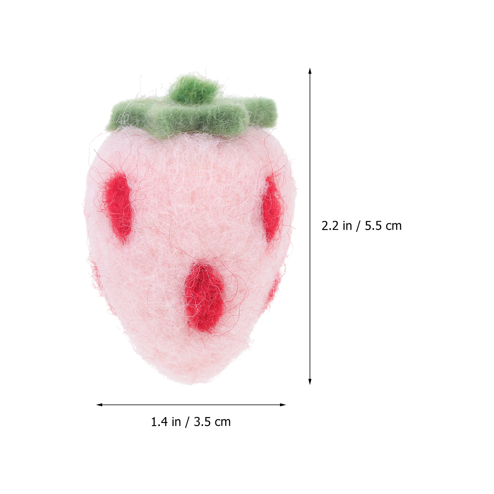 

10pcs Wool Felt Handmade Crafts Pink Strawberry Shape DIY Kits Room Decor Party Accessories Kids Hair Ornament