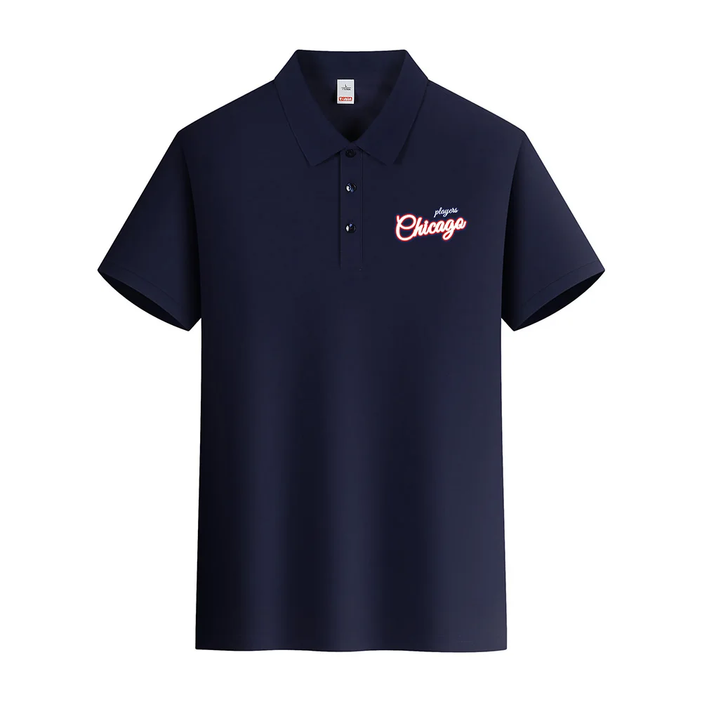 Ehicago Alphabet Logo Männer Polo T-Shirts Mode übergroße Kleidung atmungsaktiv o Hals lose Tops