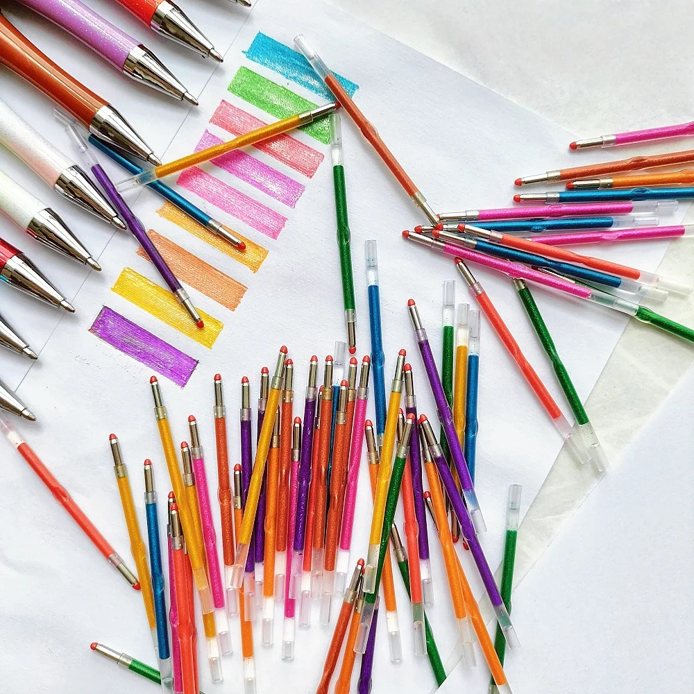 

18Pcs Beaded Ballpoint Pen Refills Black Blue Red Gel Ink for Beadable Writing Pen Gift Pens School Office Supplie Stationery