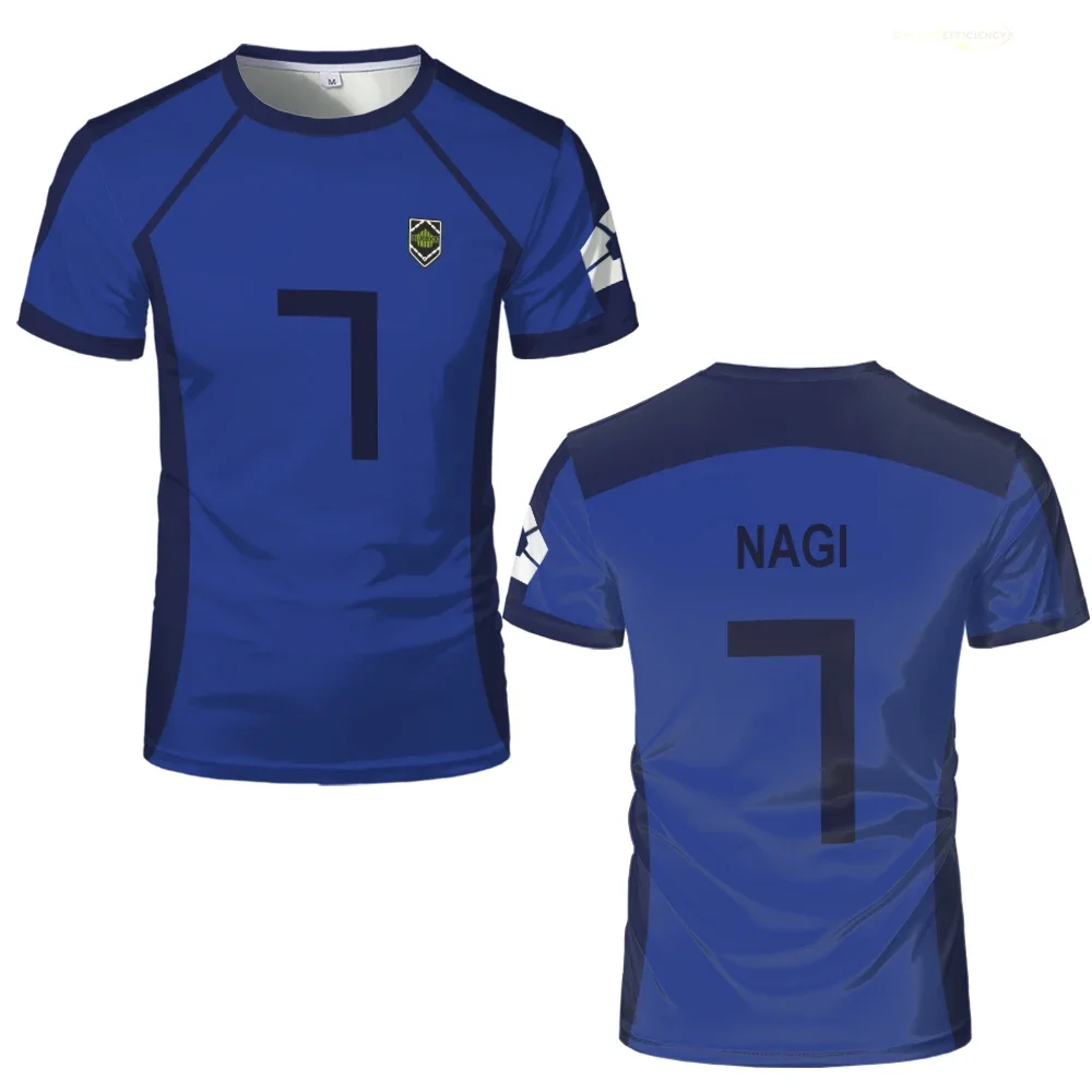 Summer Hot Blood Anime Japan Blue Lock Isagi Yoichi Football Shirt T-shirt Cosplay Hyoma Chigiri Meguru Bachira Children's Top