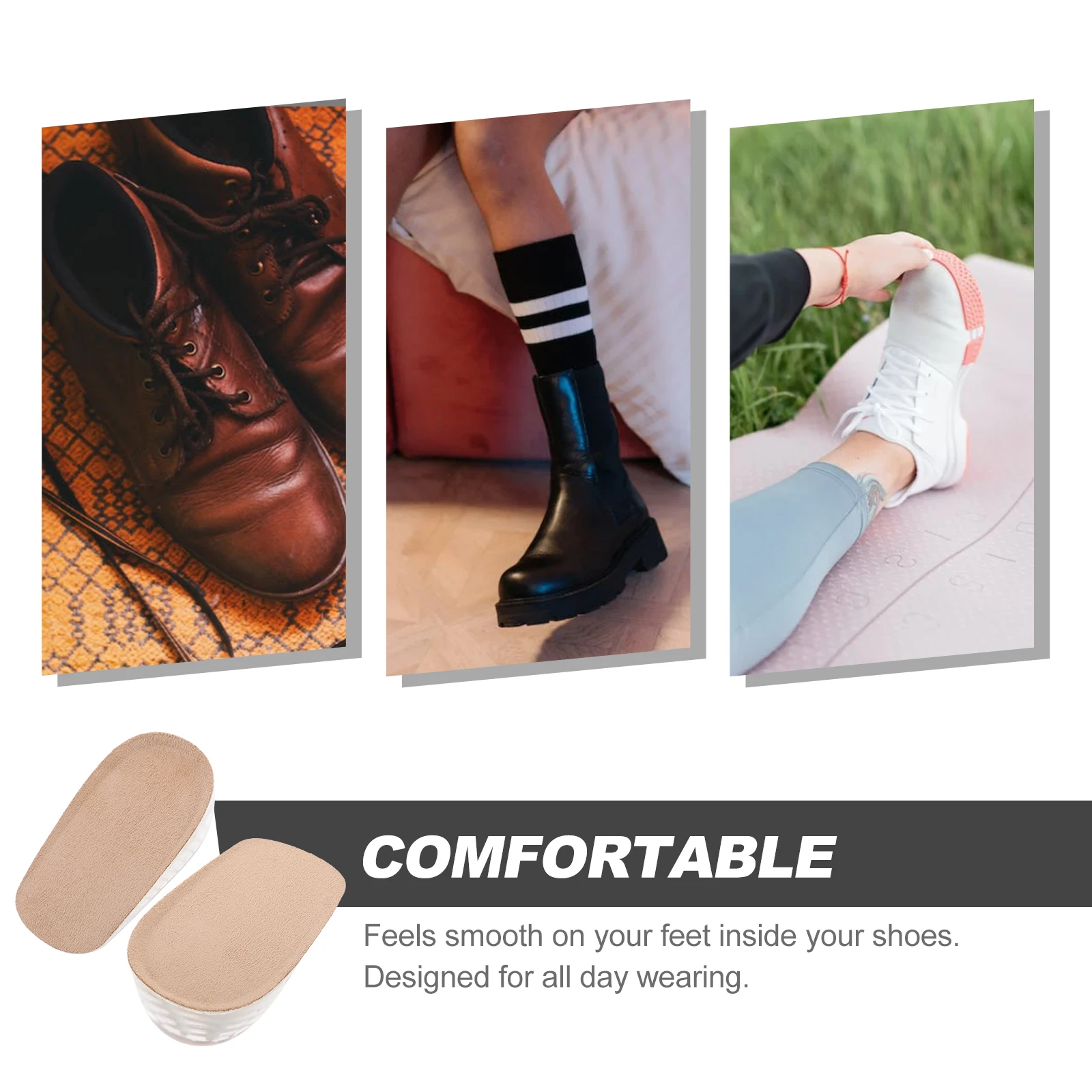 

1Cm Height Increase Half Insoles S Apricot Forefoot Cushion Pad Inserts Anti-Slip Comfortable Invisibility Foot Cushions