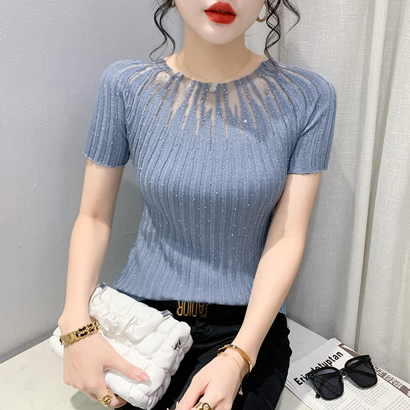 Ladies Fashion Sexy Hot Fix T Shirts for Women Clothing Female Girls Vintage Gothic  Aesthetic Woman Tops Py9322-1