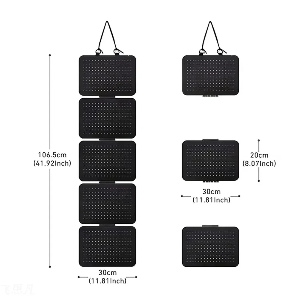 1pc Jewelry Organizer Foldable Felt Wall Hanging 5-Tier Earring Pendant Storage Bag for Necklaces Display Bracelets Basket