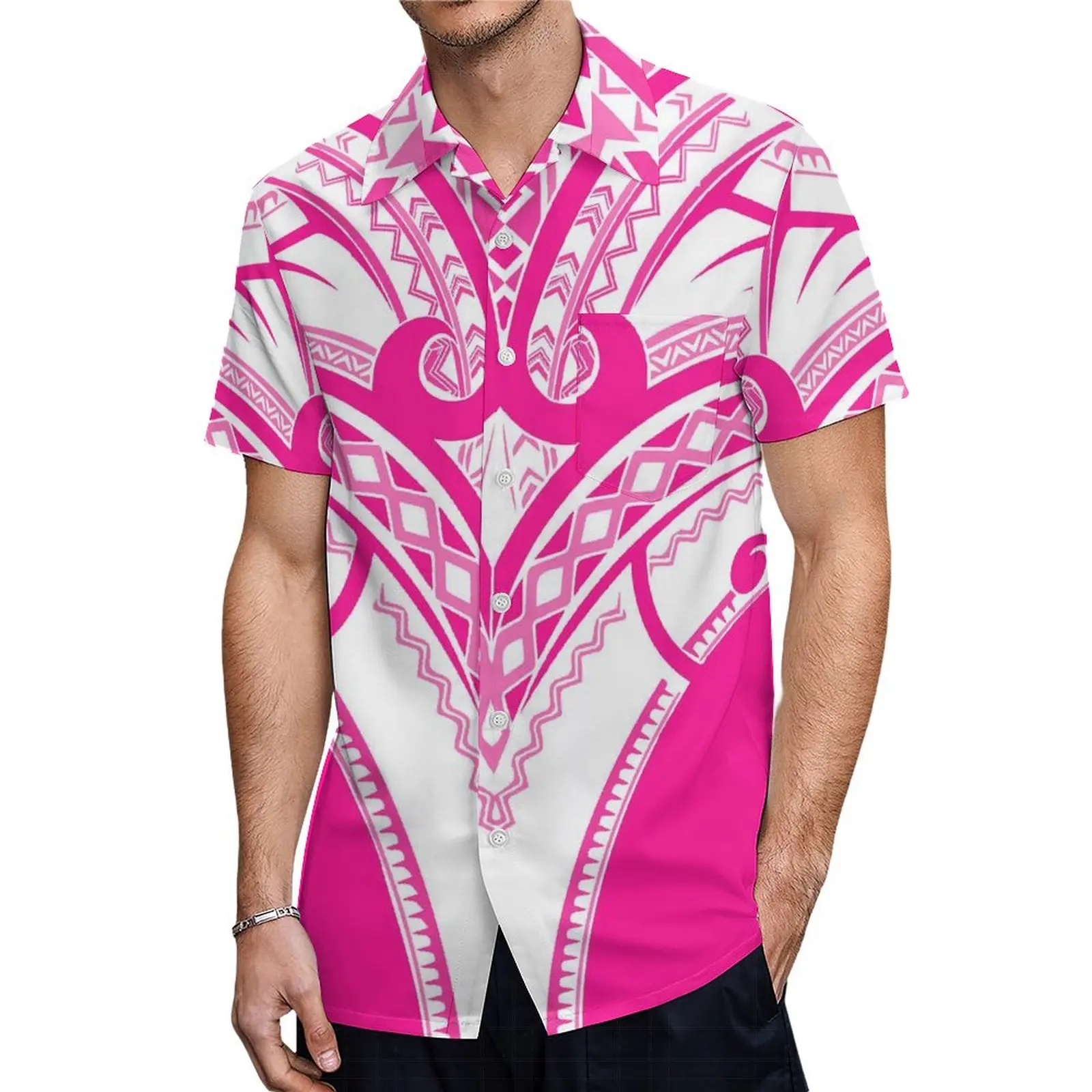 Ethnic Flower Custom Pattern Dance Party Evening Dress Fashion Long Dress Polynesian Tonga Tribal Dress Men'S Shirt Family Suit