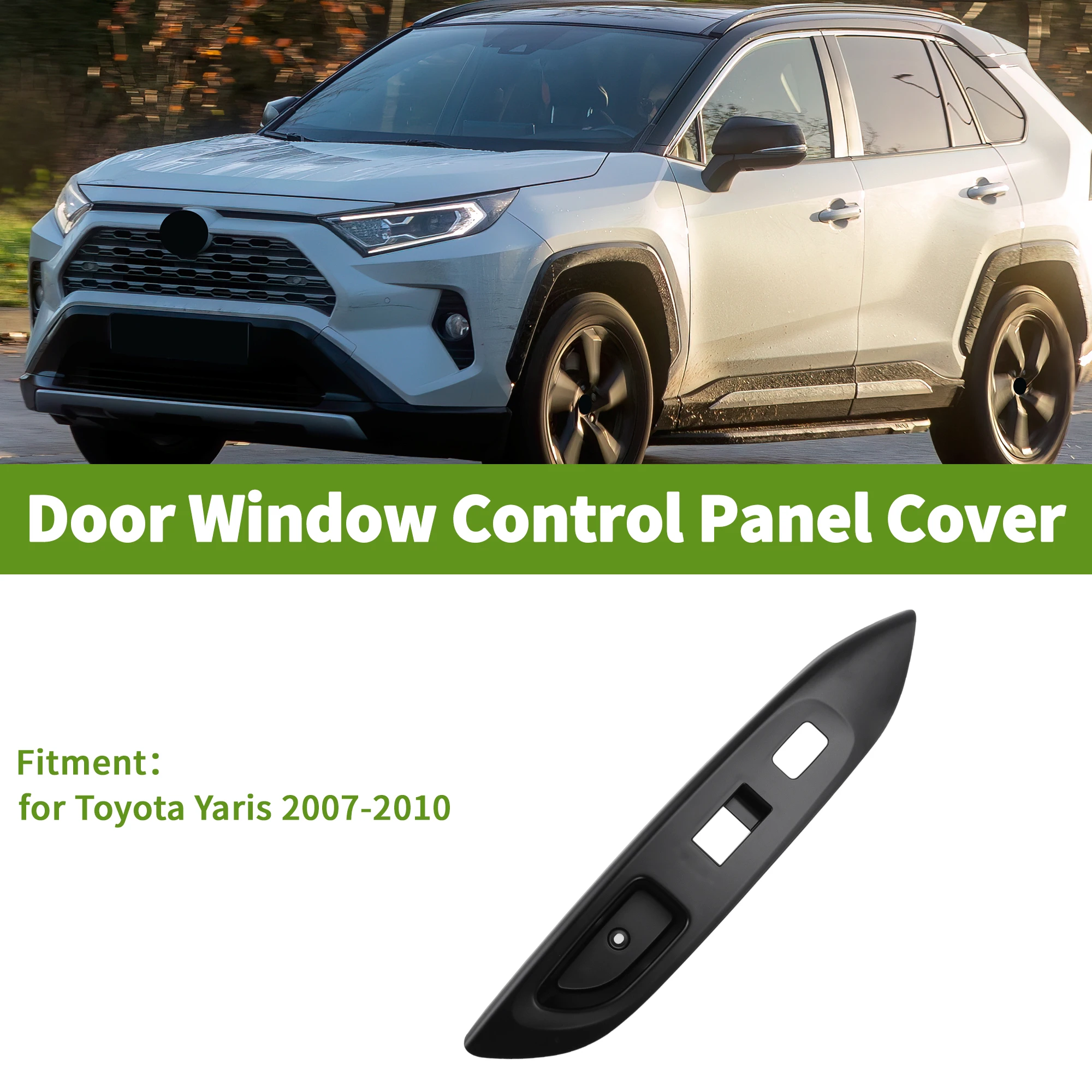

UXCELL Window Switch Bezel Cover Door Control Switch Panel Trim for Toyota Yaris Plastic Black
