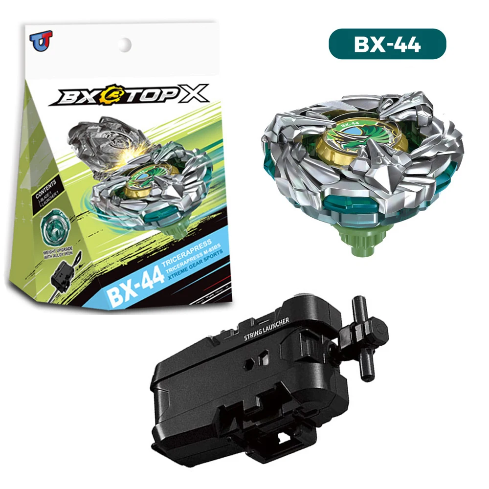 BX-44 Tricera Press Booster with String Launcher Set Spinning Toy Gyro Metal Battle Game Christmas Gift
