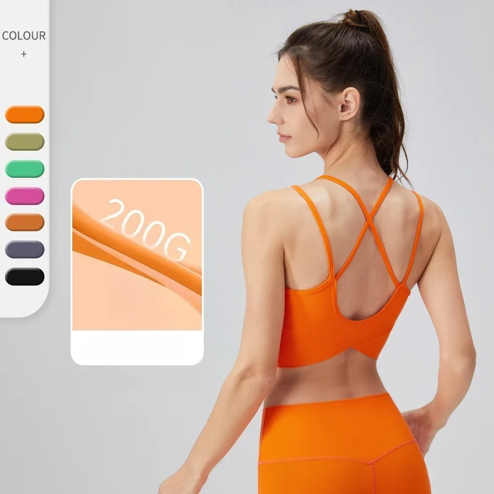 Women Lightweight Yoga Bra High Stretch Breathable Shockproof Sports Tops For Running Fitness Workout