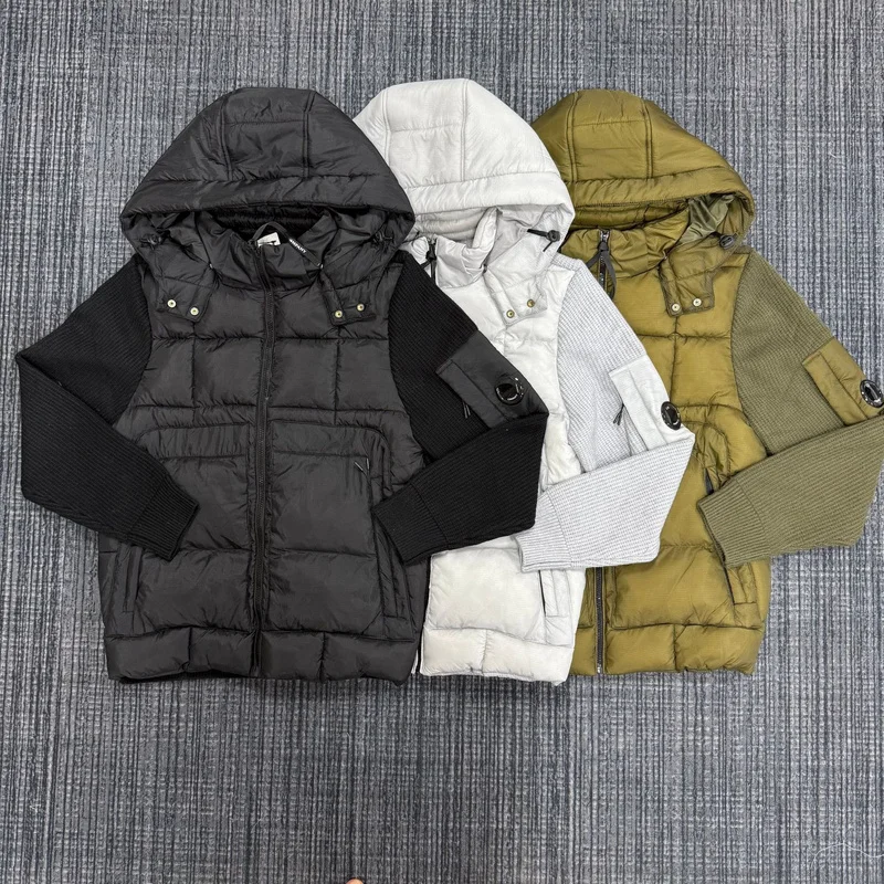 FACTCHECK EU US Size Luxury Quality Men Winter Down Jacket Outdoor Thick Knitted Sleeves Loose Fit Warm Hoodie Down Jacket