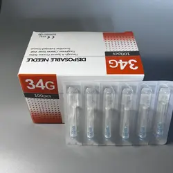 Disposable Needle Sterile Painless Needle 34G 4mm 6mm 8mm 13mm 100pcs/box