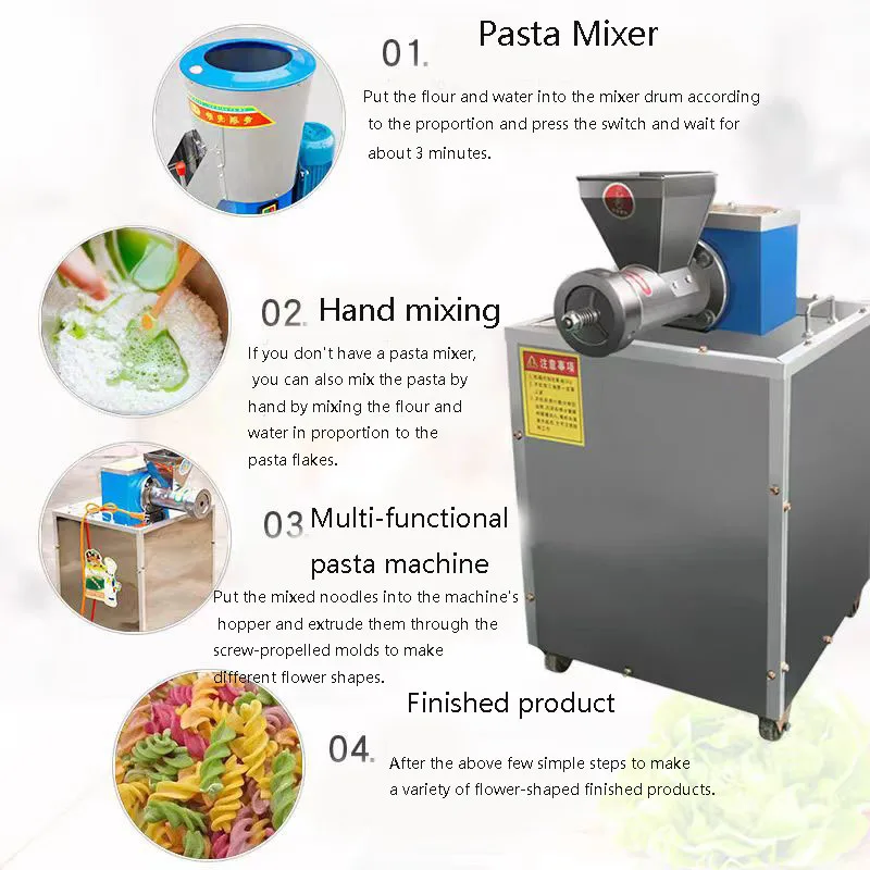 Italian Press Home Use Electric Manual Pasta Pasta Making Machine Noodle Cutter Compact Motor Hand Macaroni Plant Maker Mould