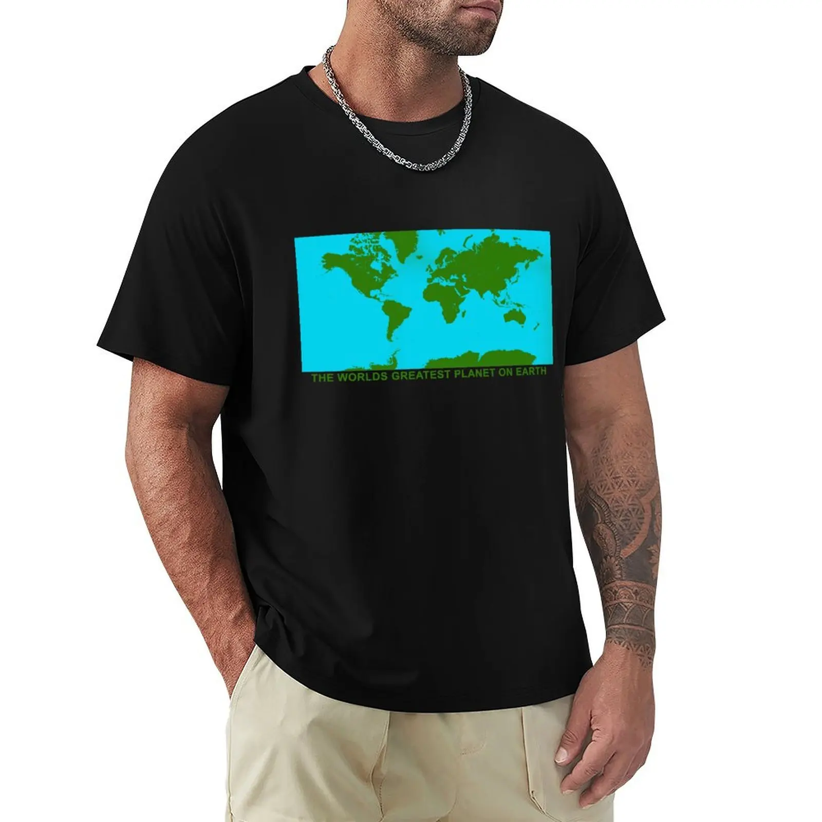 

THE WORLDS GREATEST PLANET ON EARTH T-Shirt luxury designer blanks luxury t-shirt customs design your own Men's t-shirt