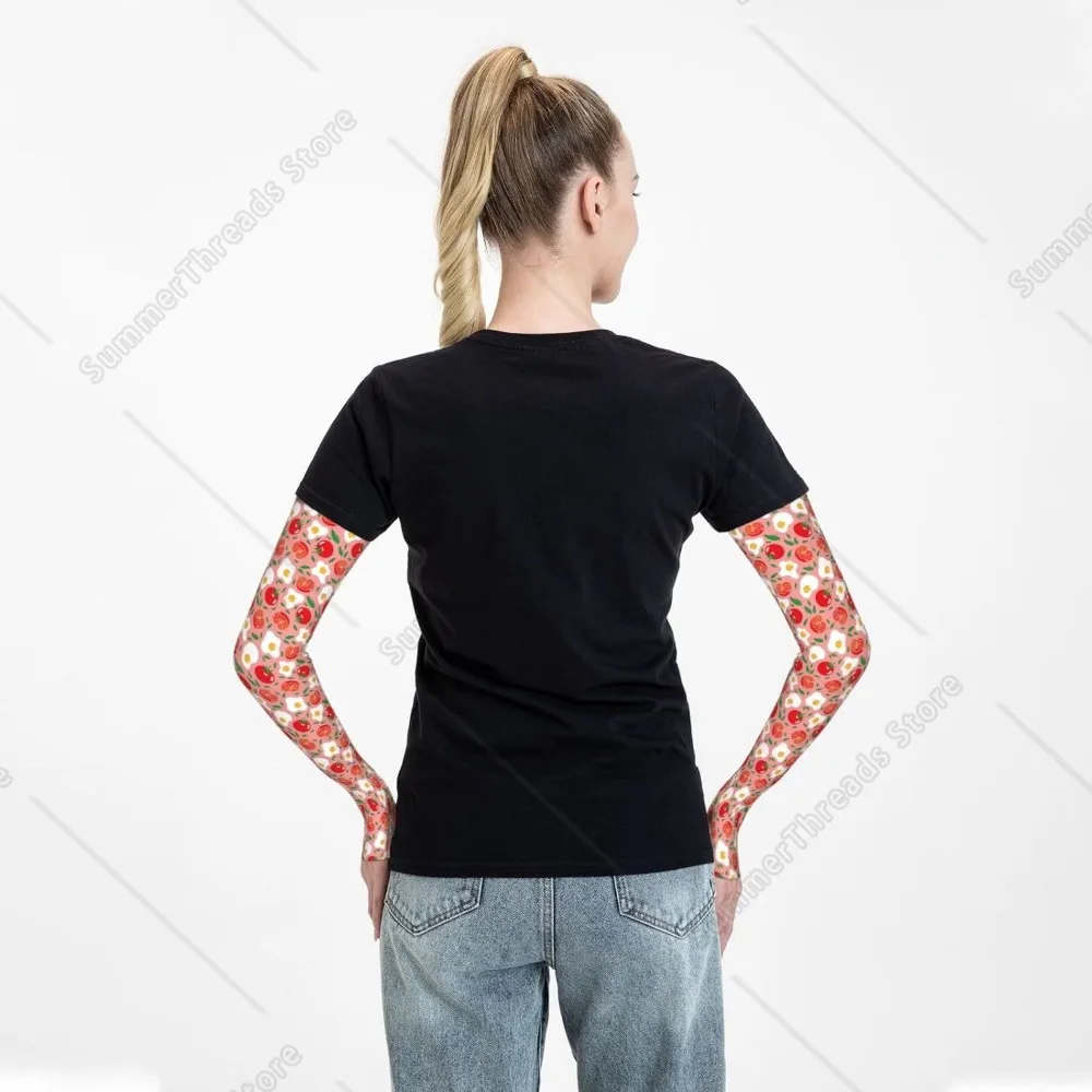 Cute Tomato Egg Arm Sleeves For Men Women, Sun Protection Cooling Sports Arm Sleeves To Cover Arms