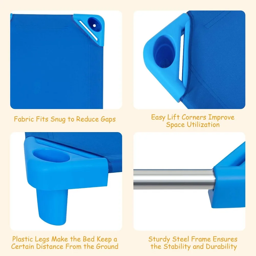 Costzon Kids Daycare Nap Cots, 6-Pack, Stackable 51 Long x 22.5 Wide, Easy Assembly, Preschool-Ready