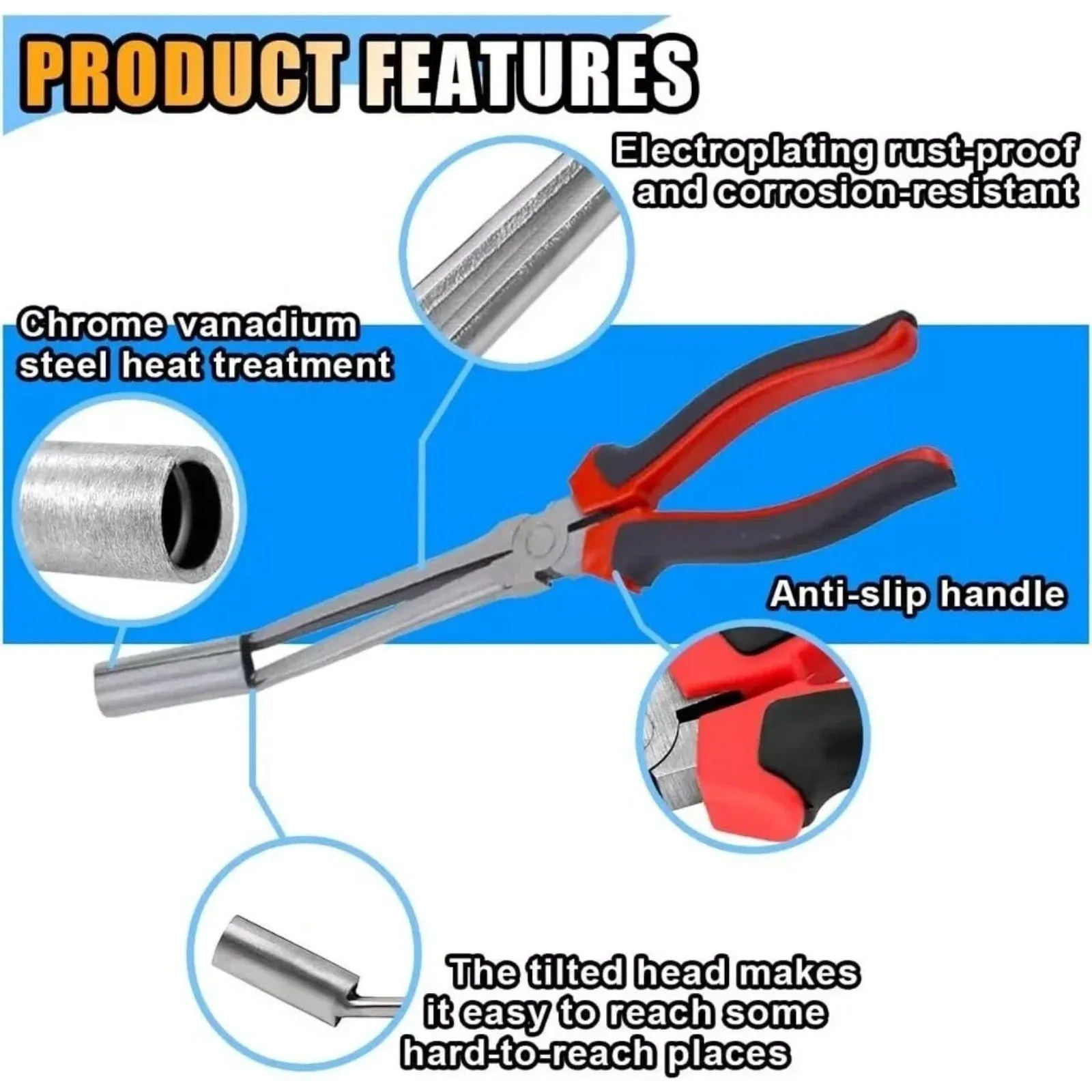 Car Spark Plug Wire Removal Pliers Tool Ignition Wire Puller 45# Steel Ergonomic Non-Slip Handle Hose Remover for Mechanic & DIY