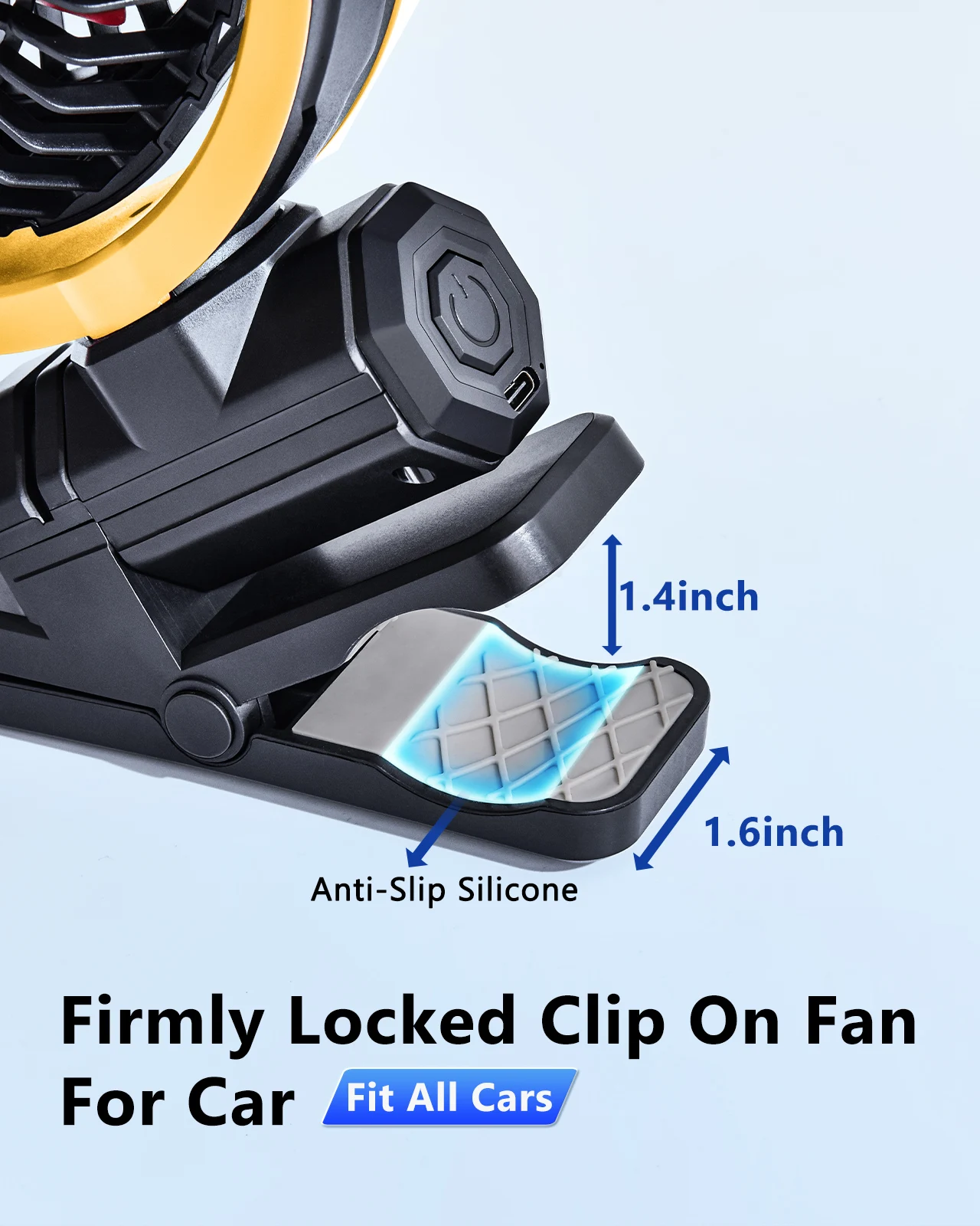 Eary Portable Car Clip On Fan Battery Operated 3 Speed Wind 900 Rotate Quiet Small Air Cooling Fan For Desk Camping Stroller Fan - Image 5