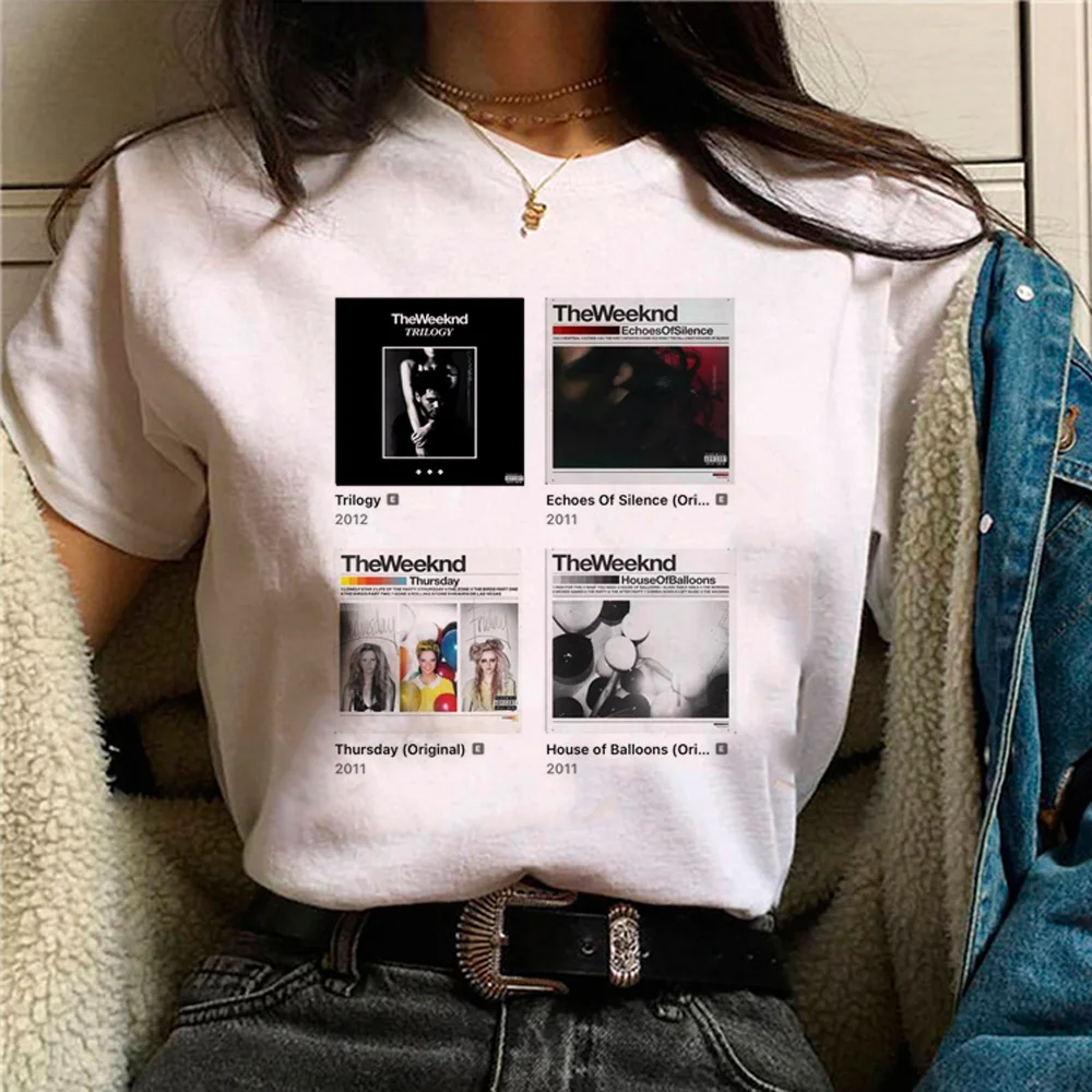 the Weeknd t-shirts women Japanese anime graphic Tee female comic streetwear clothing