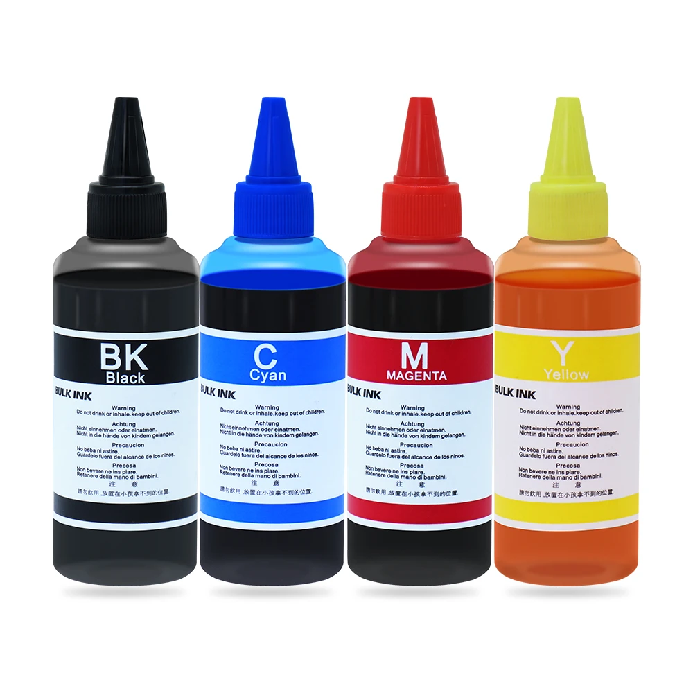 Kit de recharge d\'encre pour imprimante à jet d\'encre, 100ml, universel, pour HP, Canon, Epson, CISS