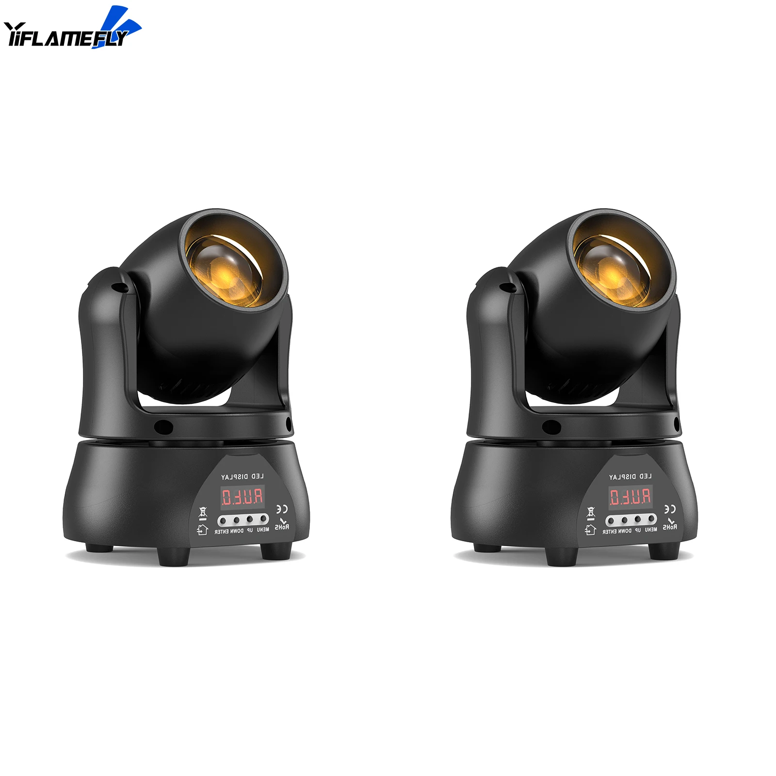 Yiflamefly 2 Pezzi 40W Mini Fascio di Luce a Testa Mobile Luce da Palcoscenico Standard DMX512 13CH per Concerti Festa Matrimoni Discoteca Sala da Ballo
