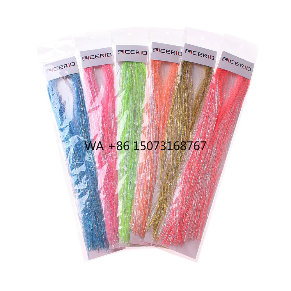 

50 см длинная светящаяся мишура Flashabou, материал для завязывания мушек для стримеров, мушек, приманки для морской рыбалки, приманки для джиг-приманки, пряжка, тизеры