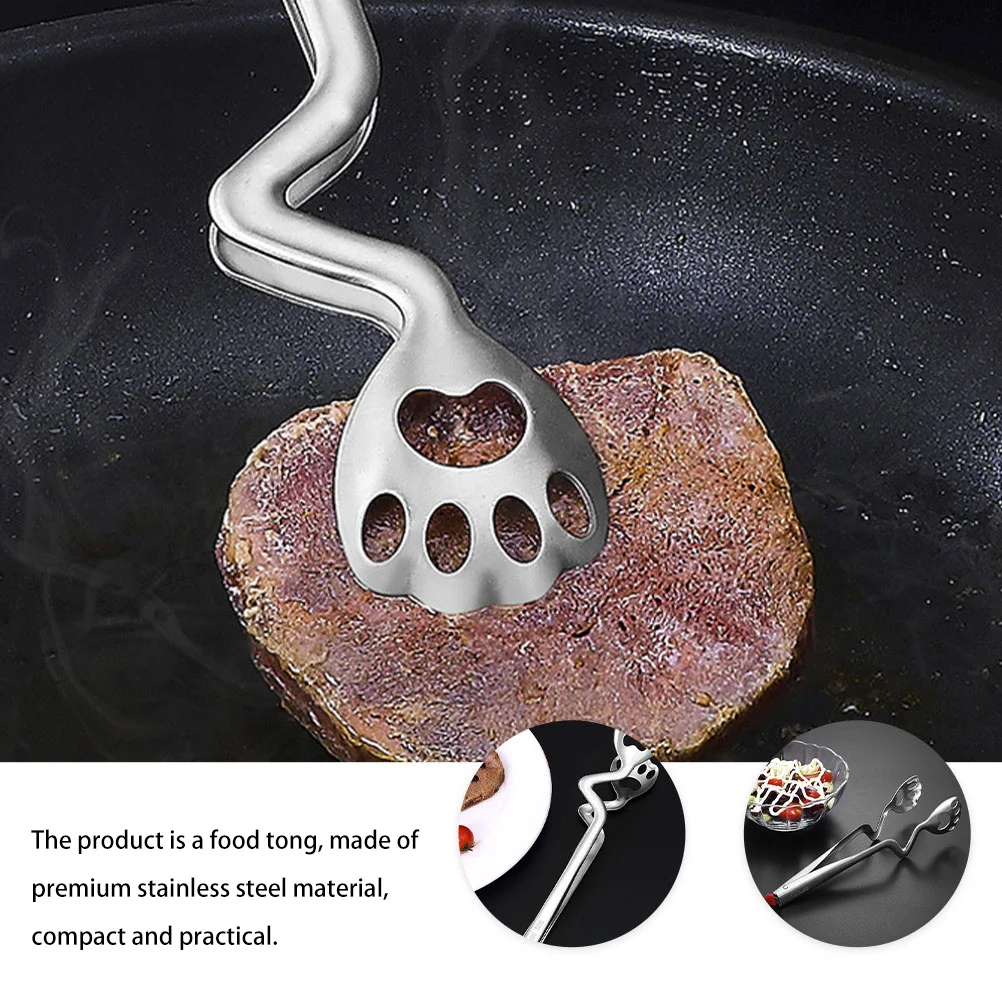 

Stainless Steel Food Clip Heavy Duty Bbq Tong Heat Resistant Rust Proof Grips For Barbecue Steak Bread Camping Cooking