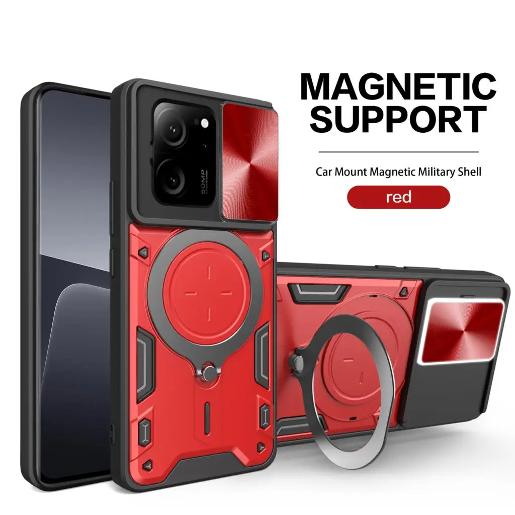 

Magetic Car Suction Case for Xiaomi 13T Pro Frame Flexible Case Cover Xiaomi 13T 13T Pro Slide Lens Protection Back Fundas Shell