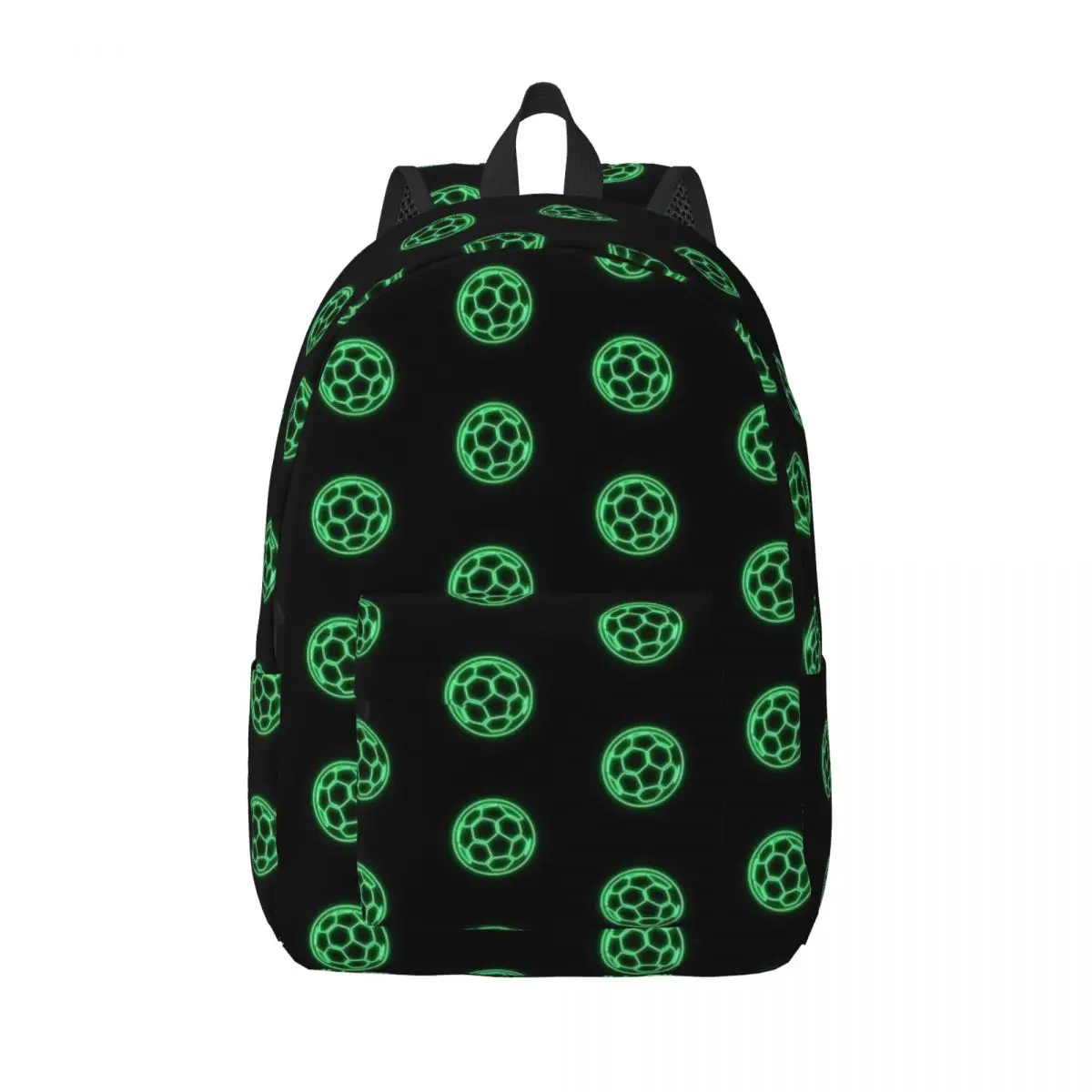 Retro Soccer Ball School Bookbag para Adolescentes, High College Sports, Daypack de futebol, estudante primário, verde