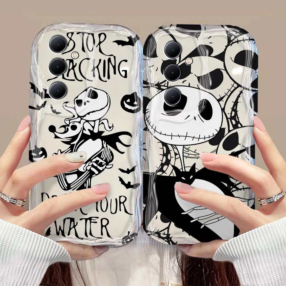 Nightmare before Christmas 3D Wave Case For Samsung A73 A72 A71 A55 A54 A53 A35 A34 A33 A25 A24 A23 A15 A14 A13 A05 4G 5G Cover