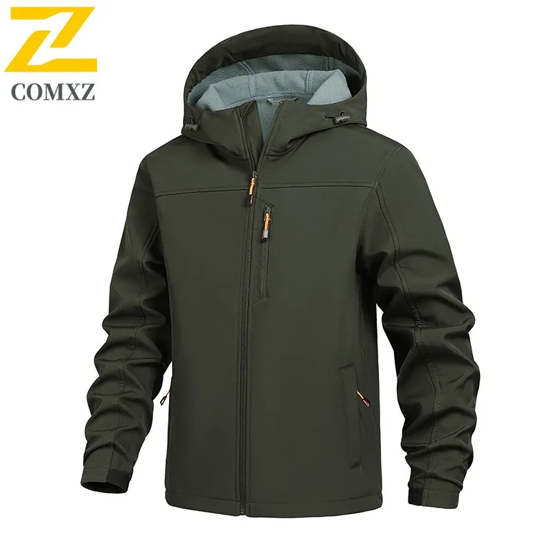 

COMXZ Casual Hooded Men Jacket Outdoor Climbing Cozy Coat Leisure Everyday Wear Light Wind Resistant Autumn New Apparel