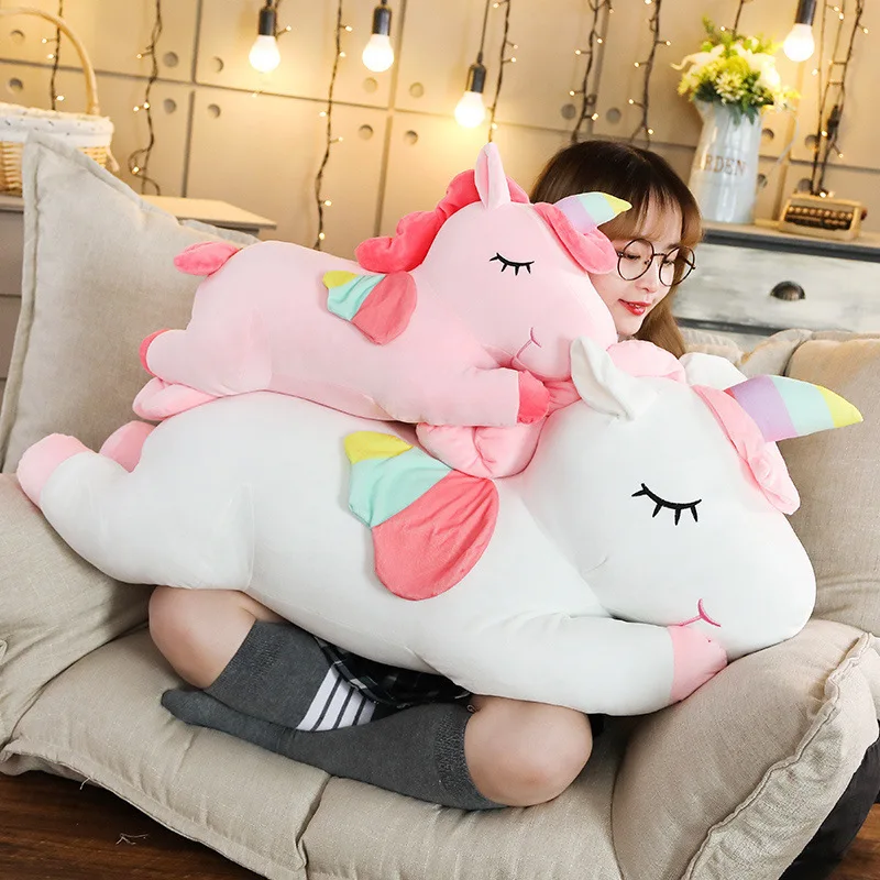 25/35cm Kawaii Giant Unicorn ตุ๊กตาของเล่นตุ๊กตายูนิคอร์นตุ๊กตาสัตว์ของเล่นม้าสําหรับเด็กสาวหมอนวันเกิด...