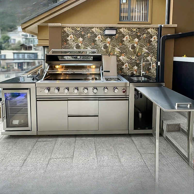 Courtyard outdoor garden dual-purpose villa shelf Integrated oven stew cabinet
