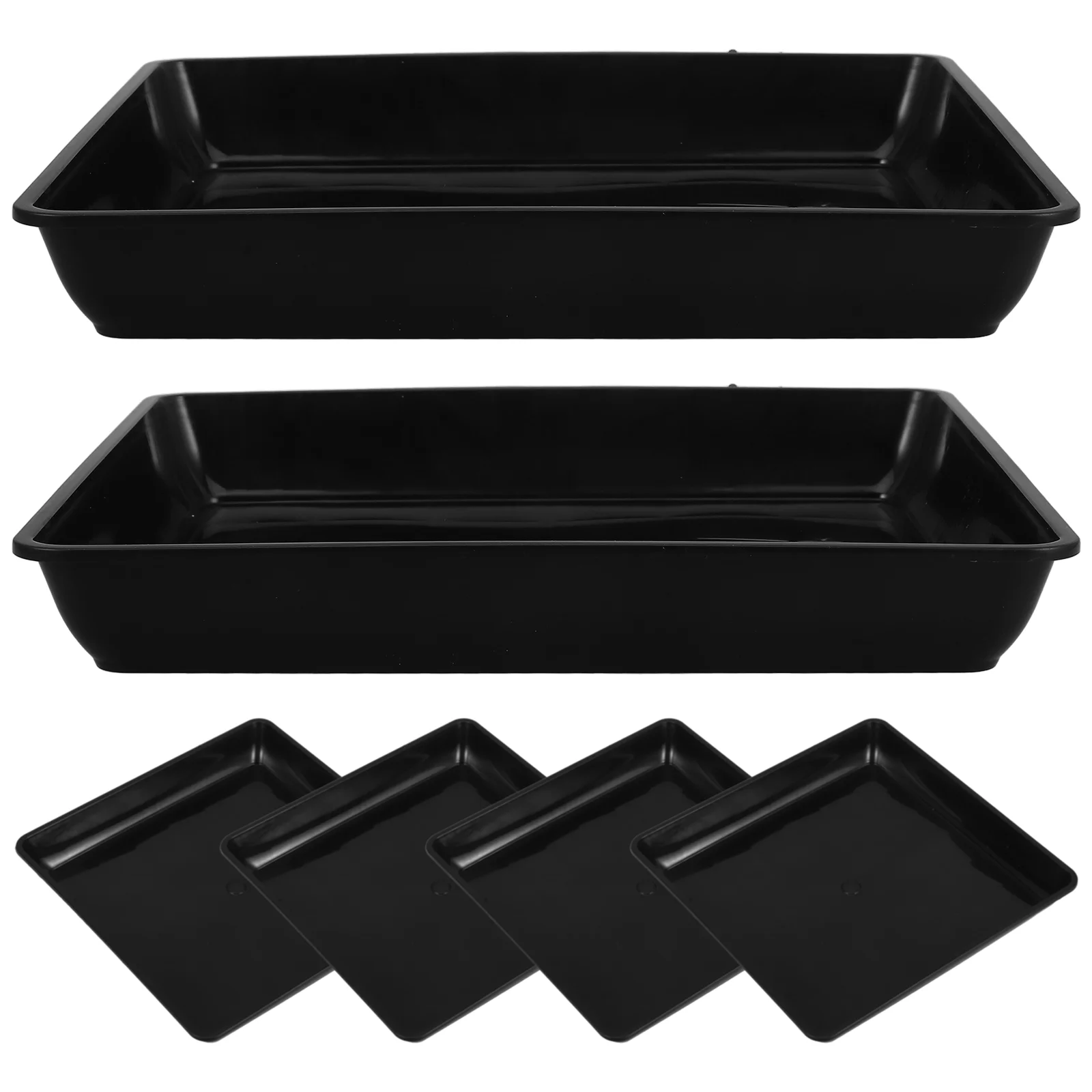 

6 Pcs Plastic Planter Tray Watering Trays for Plants Saucer Drip Square Saucers