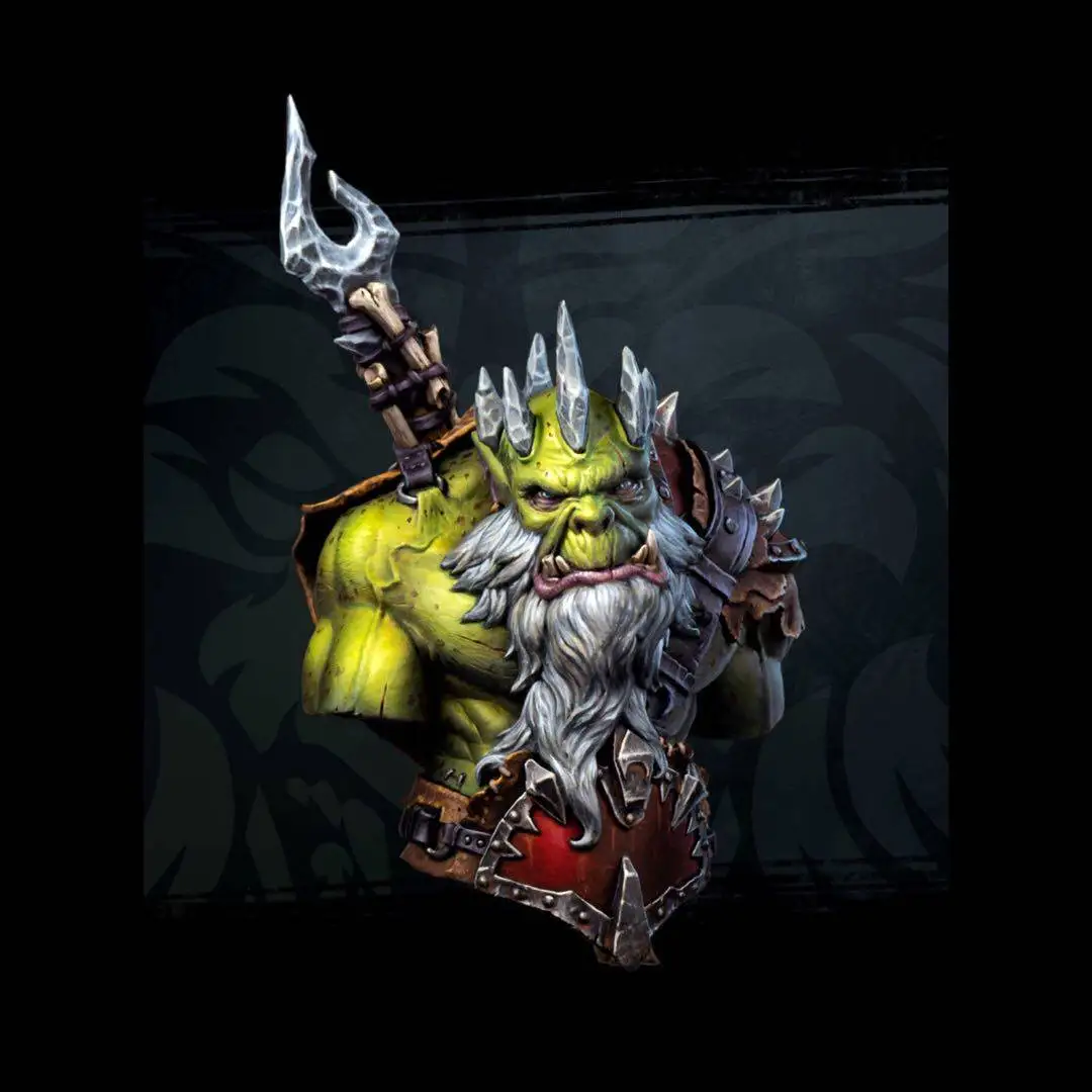 1/10 Die-casting Resin Model, GK， Ancient Orc Half Body, Needs To Be Assembled, Unpainted