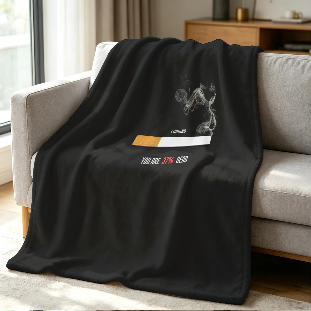 Smoke Warning Blanket Soft Cozy Throw for Sofa Bed Festive Holiday Decor Gift for Kids and Adults,Lightweight and Warm
