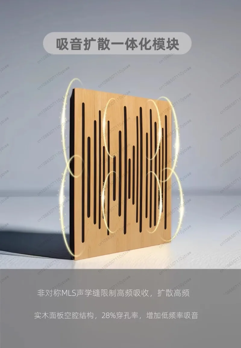 Painel Difusor de Som em Madeira MLS com Espuma Absorvente para Tratamento Acústico em Home Theater e Sala de Gravação