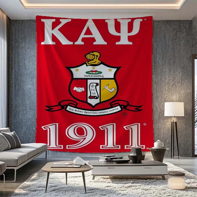 Kappa Alpha Psi 1911 Tapestry with Official Crest and Colors - Perfect for Fraternity Decor, Ideal for Home or Office