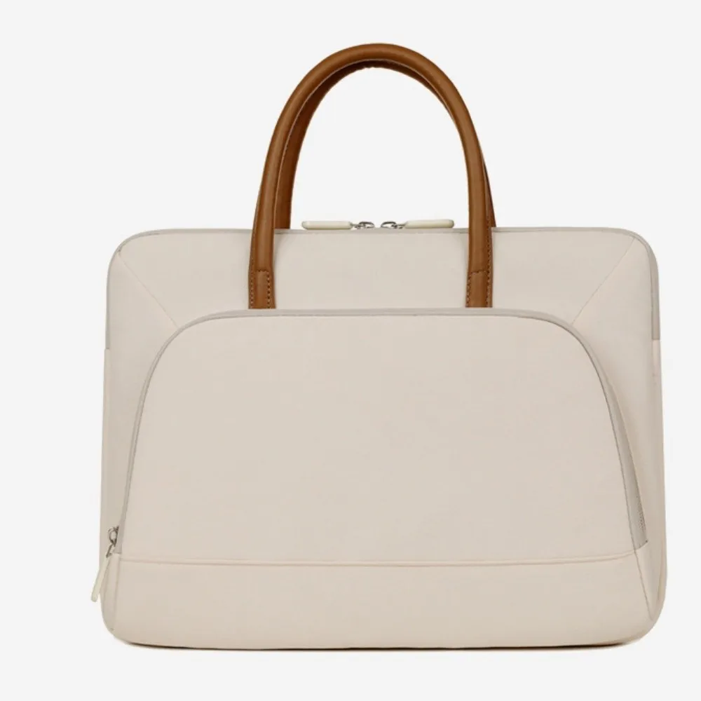 Mit Griff, tragbare Laptoptaschen, leichte, ultradünne Laptoptasche, Doppelreißverschluss, weiches Material, Notebook-Hülle, für den Bürogebrauch – Detail 10