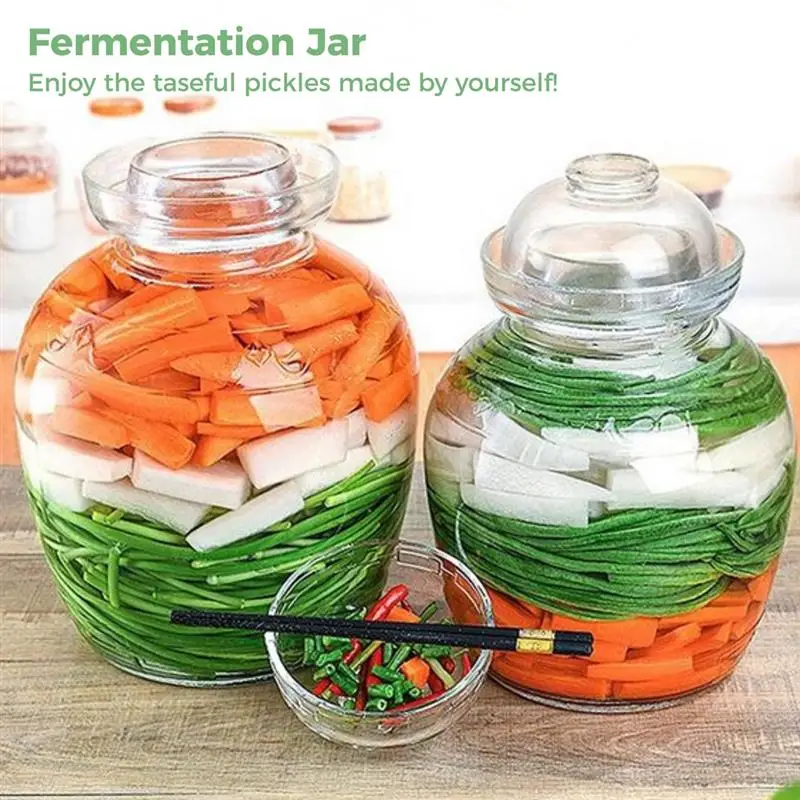 Transparent Japan Korea Glass Kimchi Jar Kitchen Thickened Pickled Cans Household Pickled Jar Pickles Cylinder Sealed Cans