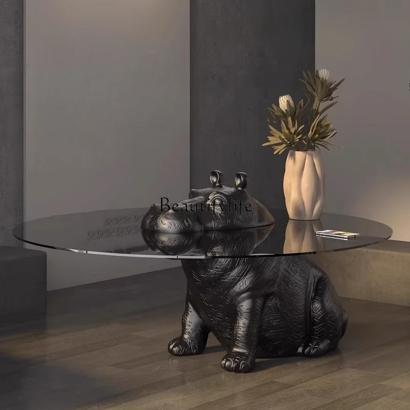 

3Hippo large coffee table floor ornament living room light luxury high-end decoration next to the sofa