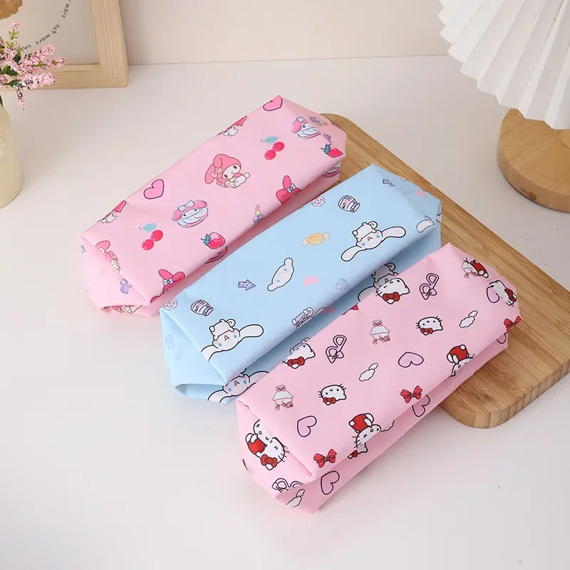 Cartoon Sanrio Hello Kitty Pencil Case Cute Kuromi Cinnamoroll High-capacity Charm Stationery Storage Box School Supplies Gifts