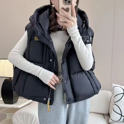 Women's New Winter Down Vest Warm 90 White Duck Down Jacket Loose Stand-up Collar Short Parkas Fashion Leisure Women's Vest